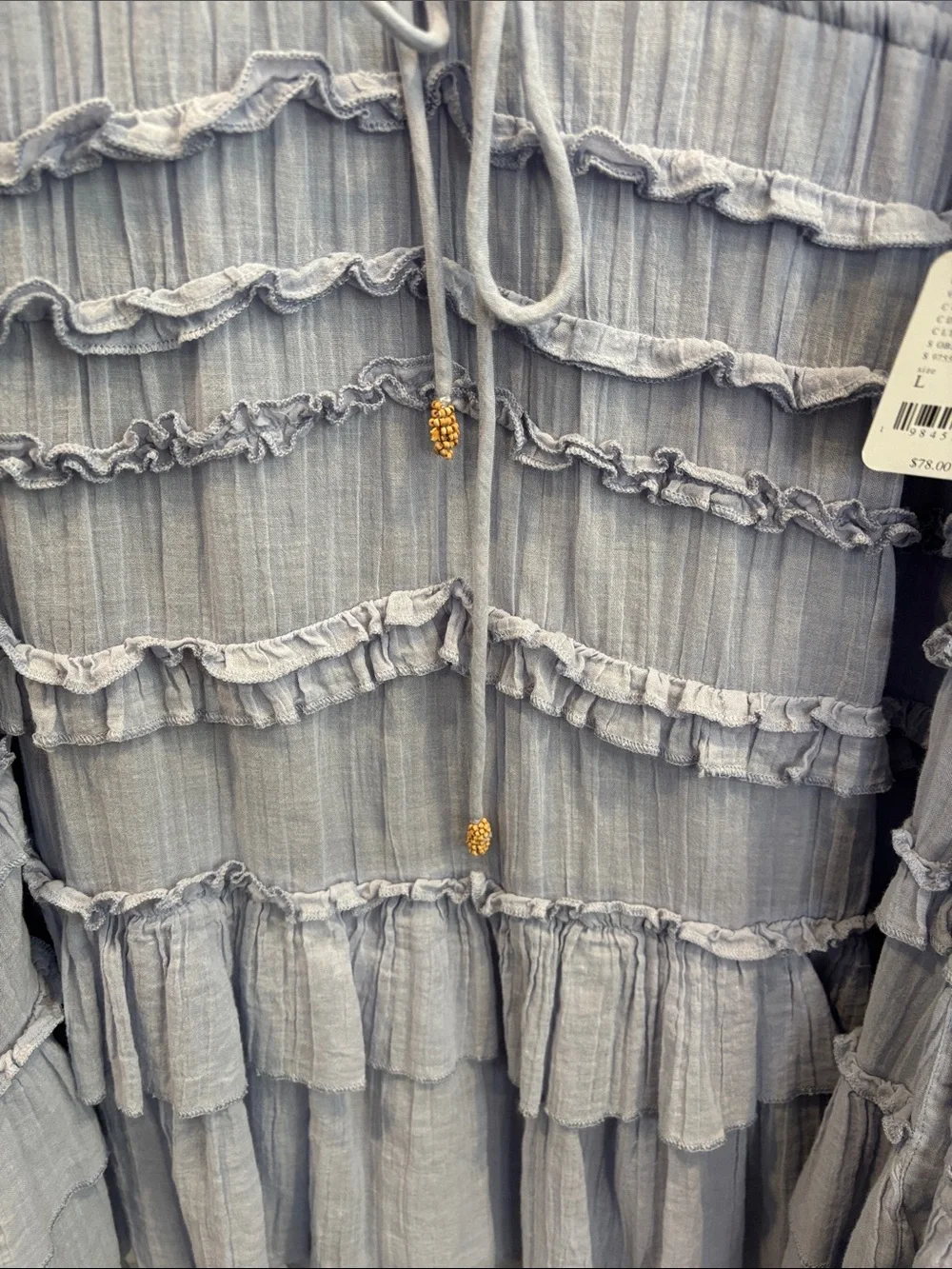 Free People Light Blue Ruffle Tie-Front Dress - Picture 3 of 4